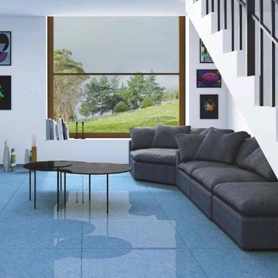 Blue Tile flooring_Living Room